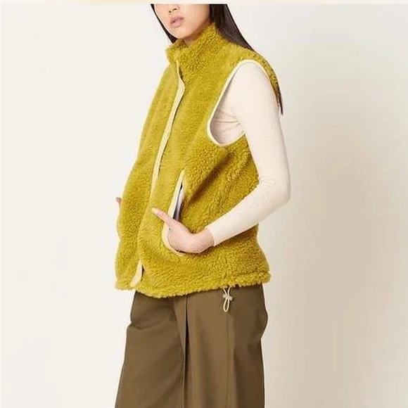 Sandy Liang Yellow Shearling Vest - Picture 3 of 6